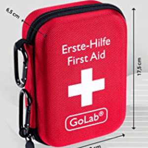 GoLab Erste Hilfe Set Outdoor - Survival Kit. Sport & Reise First Aid Kit mit Notfallbeatmungsmaske + Signalpfeife für die optimale Erstversorgung & Tasche - aus Deutschland nach DIN 13167 : Amazon.de: Sport & Freizeit