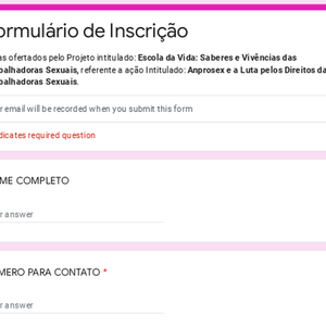 Inscrição do curso gratuito ANPROSEX